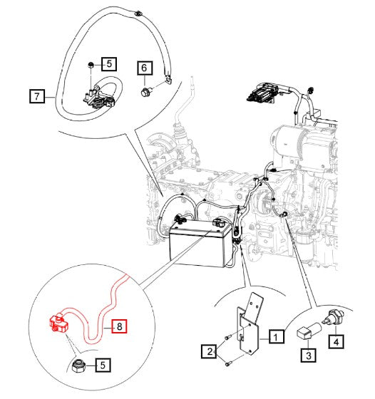 Mahindra Tractor Positive Battery Cable 007704732V91 Mahindra Direct Parts