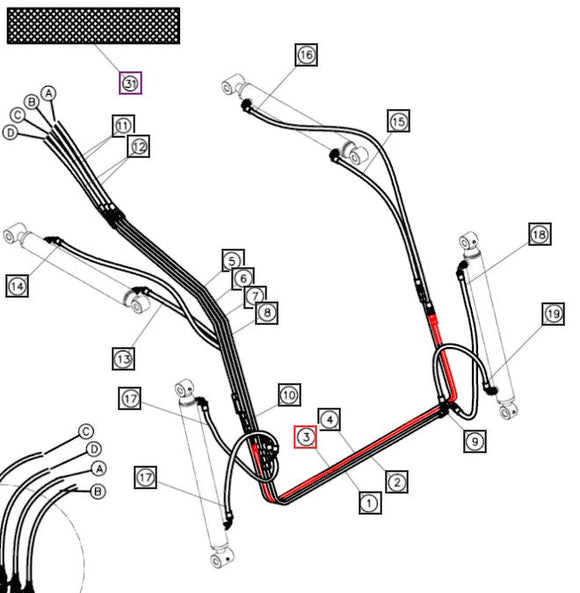 Mahindra Tractor Loader Hard Line ANS1530B071300 Mahindra