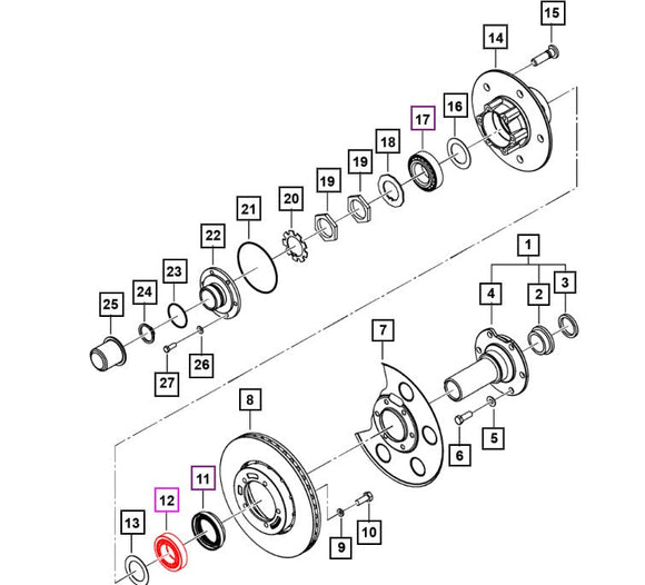 Mahindra Tractor Kit Bearing Inner 0019407I Mahindra
