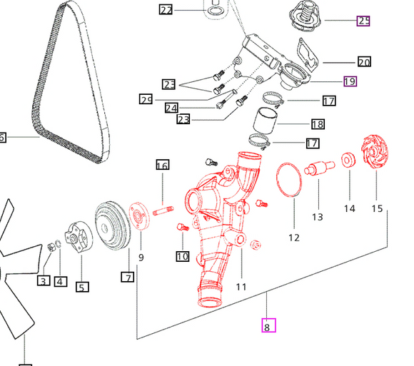 Mahindra Tractor Water Pump 006004367F93 Mahindra Direct Parts