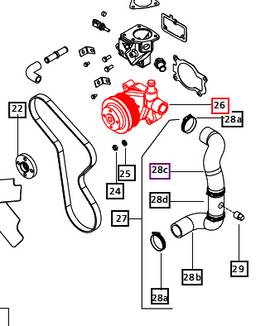 Mahindra Tractor Water Pump 006016037D91 Mahindra Direct Parts