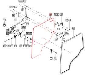 Mahindra Tractor Door Glass Left Hand LH 00890191K01 Mahindra Direct Parts