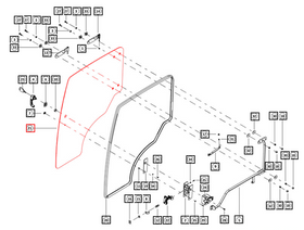 Mahindra Tractor Door Glass Right Hand RH 00890199K01 Mahindra Direct Parts
