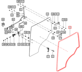 Mahindra Tractor Door Glass Beading / Insulator RH or LH 00890192K01 Mahindra Direct Parts