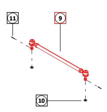 Mahindra Tractor Tie Rod Assembly 008021868N91 Mahindra Direct Parts