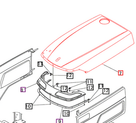 Mahindra Tractor Hood 10511136BP1 Mahindra Direct Parts