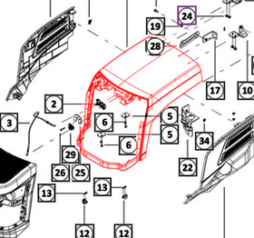 Mahindra Tractor Hood 007650521N11 Mahindra Direct Parts