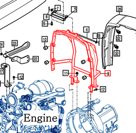 Mahindra Tractor Hood Frame 12296022003GB Mahindra Direct Parts