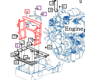Mahindra Tractor Hood Frame 12296011002GB Mahindra Direct Parts