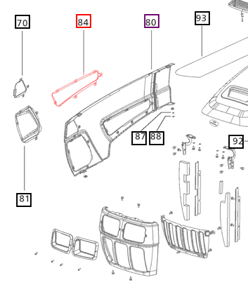 Mahindra Tractor Grill Side Panel Rear RH 007501221D1 Mahindra Direct Parts