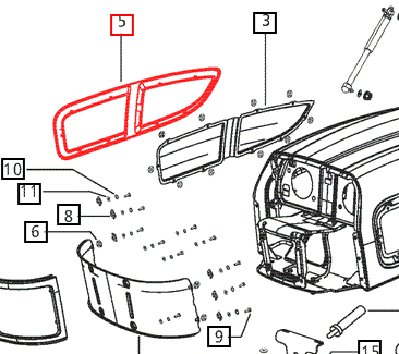 Mahindra Tractor Side Panel Grill RH E007538045D1 Mahindra Direct Parts