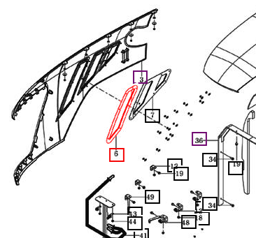 Mahindra Tractor Side Panel Front Grill RH 18716113030GB Mahindra Direct Parts