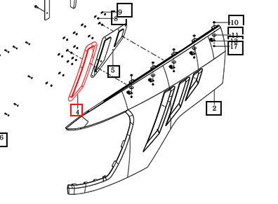 Mahindra Tractor Side Panel Front Grill LH 18716113010GB Mahindra Direct Parts