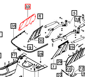 Mahindra Tractor Hood Side Grill RH 007637177U1 Mahindra Direct Parts