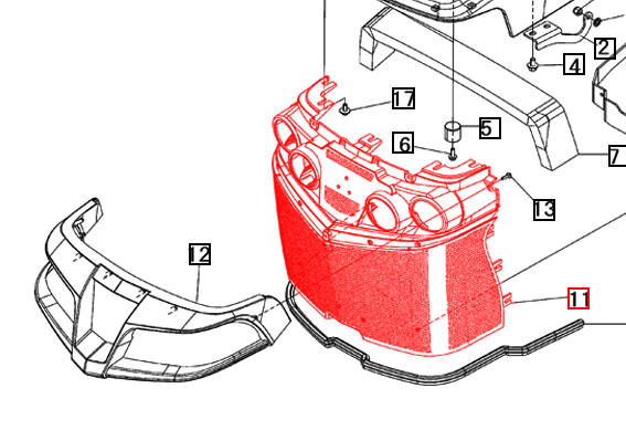 Mahindra Tractor Lower Grill 19011116000 Mahindra Direct Parts
