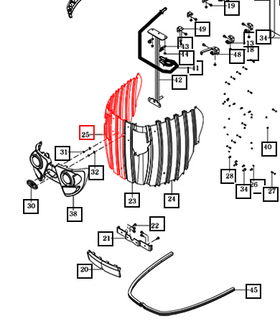 Mahindra Tractor Front Grill RH 18736112150GB Mahindra Direct Parts