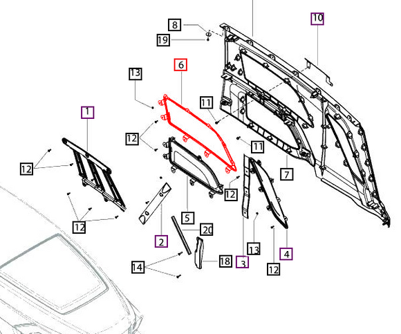 Mahindra Tractor Side Grill Rear LH E007545739D1 Mahindra Direct Parts