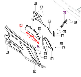 Mahindra Tractor Side Panel Grill Bottom RH 007637001D1 Mahindra Direct Parts