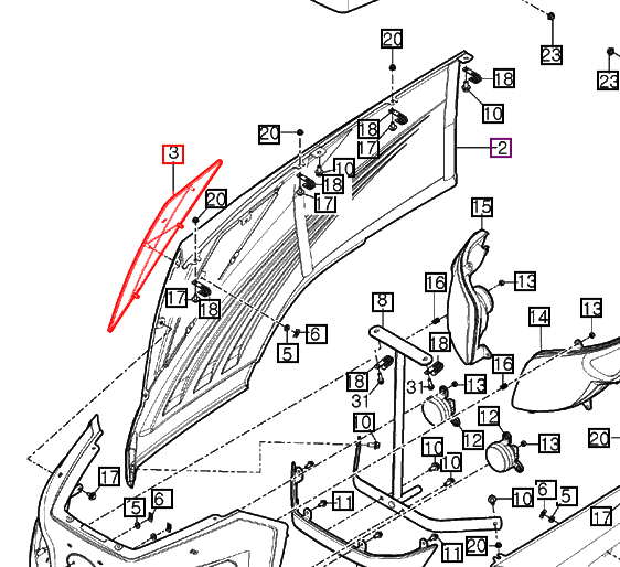 Mahindra Tractor Side Panel Grill RH 11446013020GB Mahindra Direct Parts