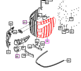 Mahindra Tractor Front Grill RH 18736113141GB Mahindra Direct Parts