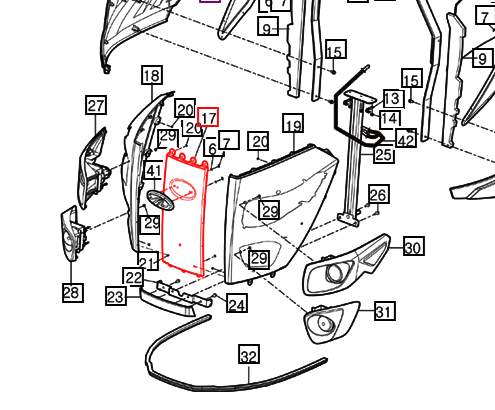 Mahindra Tractor Front Center Grill 15896112130GB Mahindra Direct Parts