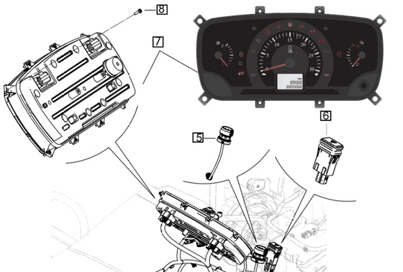 Mahindra Tractor Gauge / Instrument Cluster 007705357V91 Mahindra Direct Parts