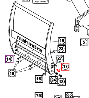 Mahindra Tractor Loader Screw MC6S M10x25 5052440ALO