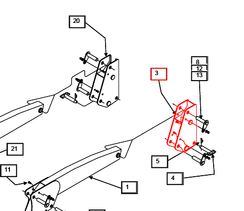 Mahindra Tractor Loader Mounting Bracket LH Left Hand KMW10023212