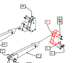 Mahindra Tractor Loader Mounting Bracket LH Left Hand KMW10023212