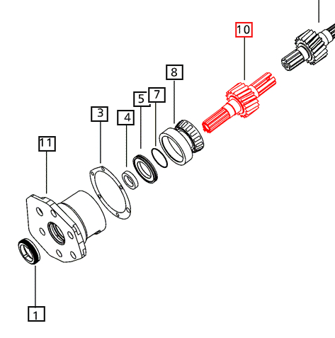 Mahindra Tractor Shaft Bull Pinion Brake RH 006500282C1