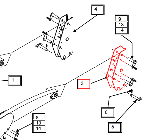 Mahindra Tractor Loader Mounting Bracket Left Hand LH KMW10023202