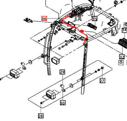 Mahindra Tractor Headliner Wiring Harness RH 007706172U91