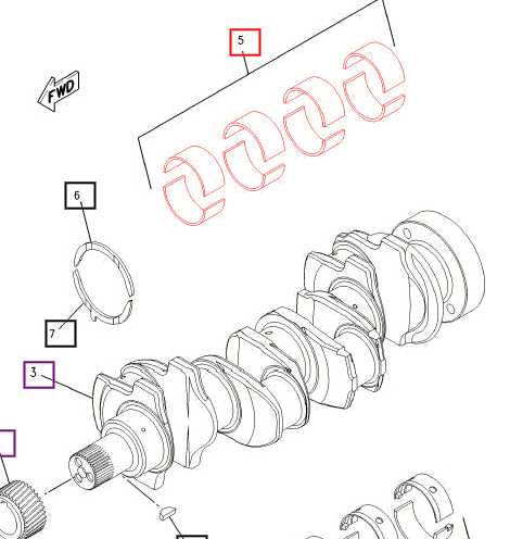 Mahindra Tractor Bearing Set Rod Standard 353-2205