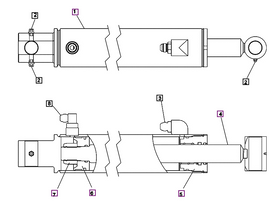 Mahindra Tractor Loader Lift Cylinder Seal Kit KMW05902146