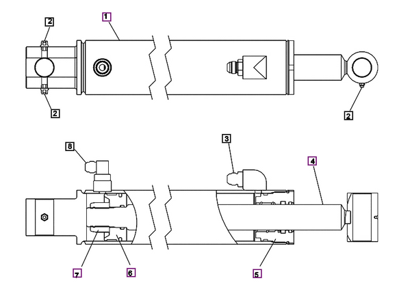 Mahindra Tractor Loader Lift Cylinder Seal Kit KMW05902146