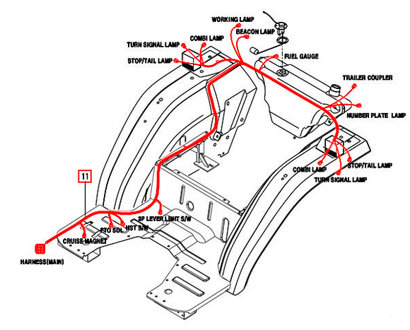 Mahindra Tractor Rear Wiring Harness 12386683600