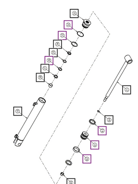 Mahindra Tractor Backhoe Bucket Cylinder Seal Kit ANS5030