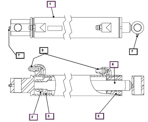 Mahindra Tractor Loader Lift Cylinder Seal Kit KMW05902143