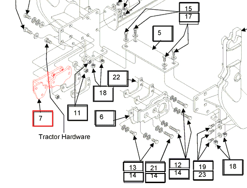Mahindra Tractor Loader Spacer Assembly RH KMW12453957