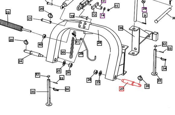 Mahindra Tractor Mower Frame Pin EBE000098R