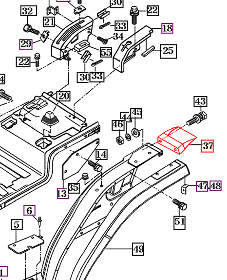 Mahindra Tractor Mudguard / Taillight Cover LH Left Hand 15646060022