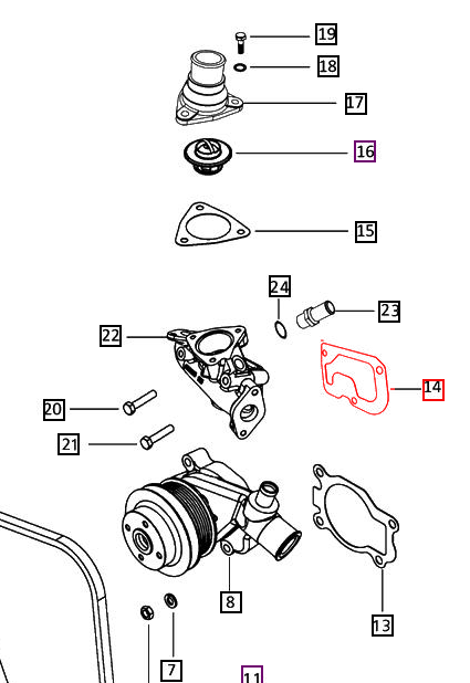 Mahindra Tractor Gasket Thermostat Housing 000015490RD