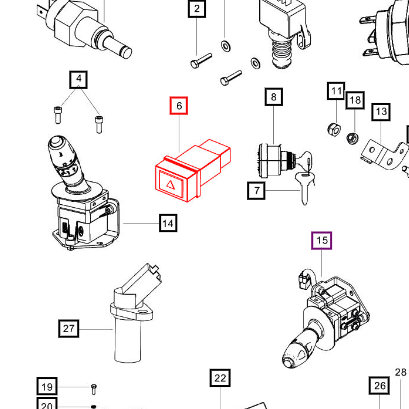 Mahindra Tractor Hazard Switch 007704467U1