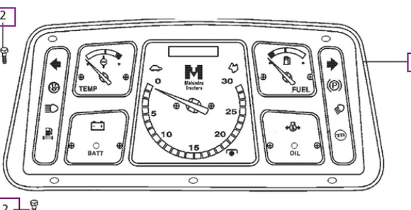 Mahindra Tractor Instrument / Gauge Cluster E007700898B93
