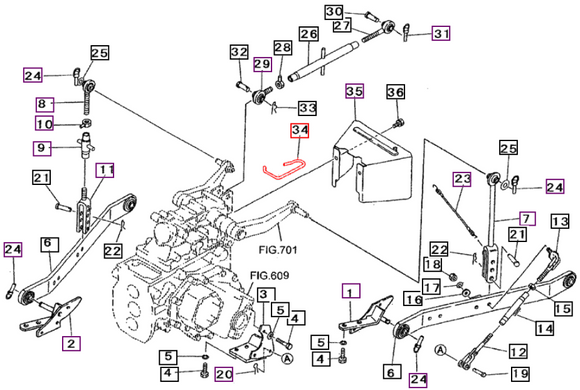 (Sold Out) Mahindra Tractor 3 Point Top Link Hook 19633031000