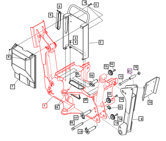 Mahindra Tractor Frame, Mahindra Red 60068283-36ALO
