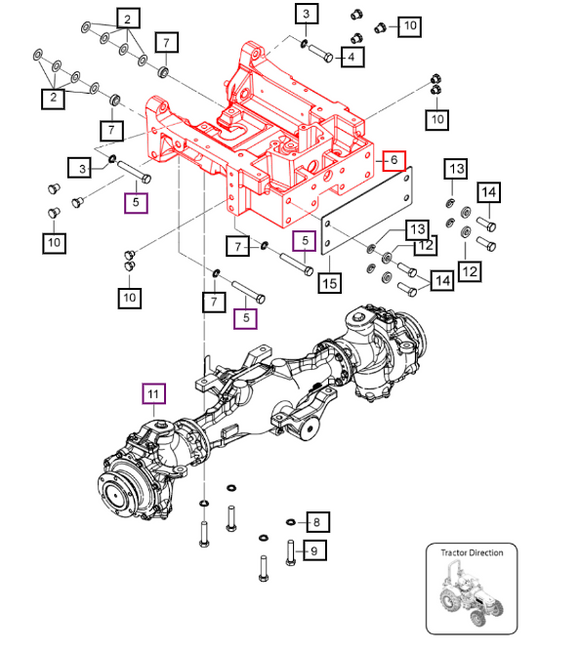 Mahindra Tractor Support Front Axle 008021417V01