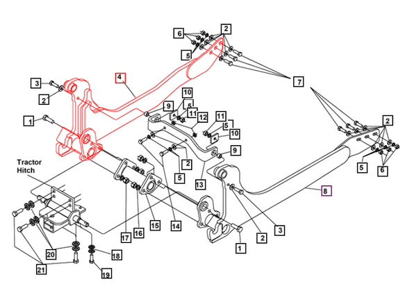 Mahindra Tractor Rh Subframe Assembly KMW68012167