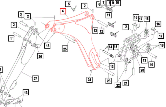 Mahindra Tractor Boom Assembly KMW62001013