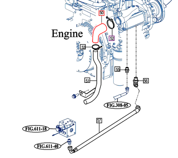 Mahindra Tractor Hydraulic Suction Hose 12295402981